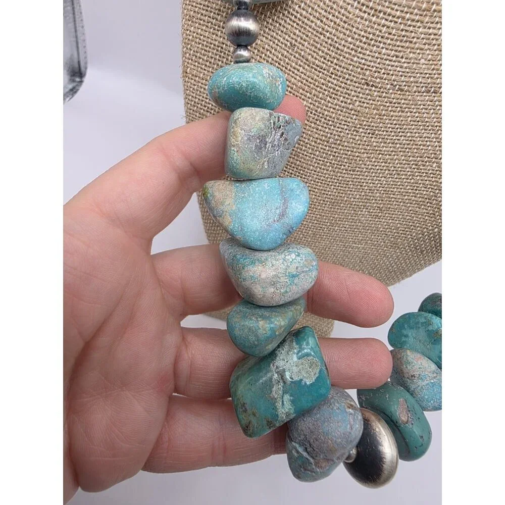Huge Turquoise and Navajo Pearls Necklace 22